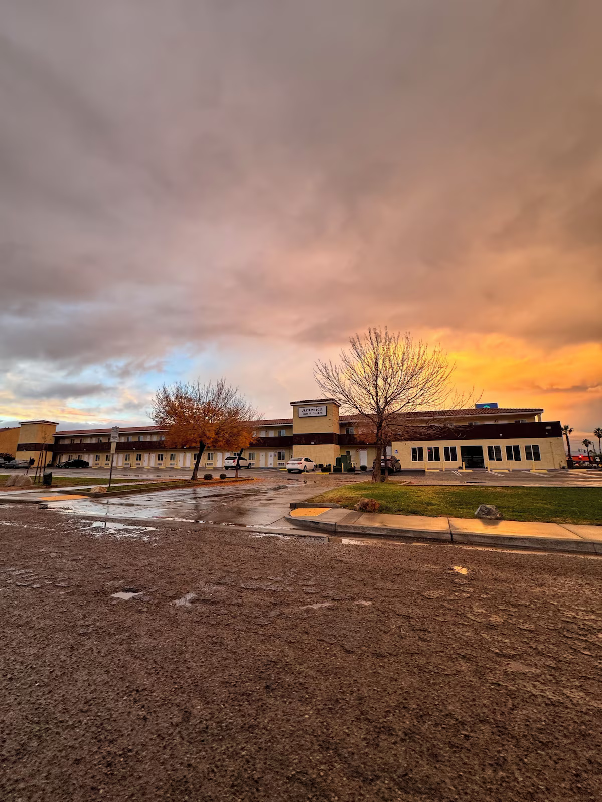 America Inn & Suites at sunset